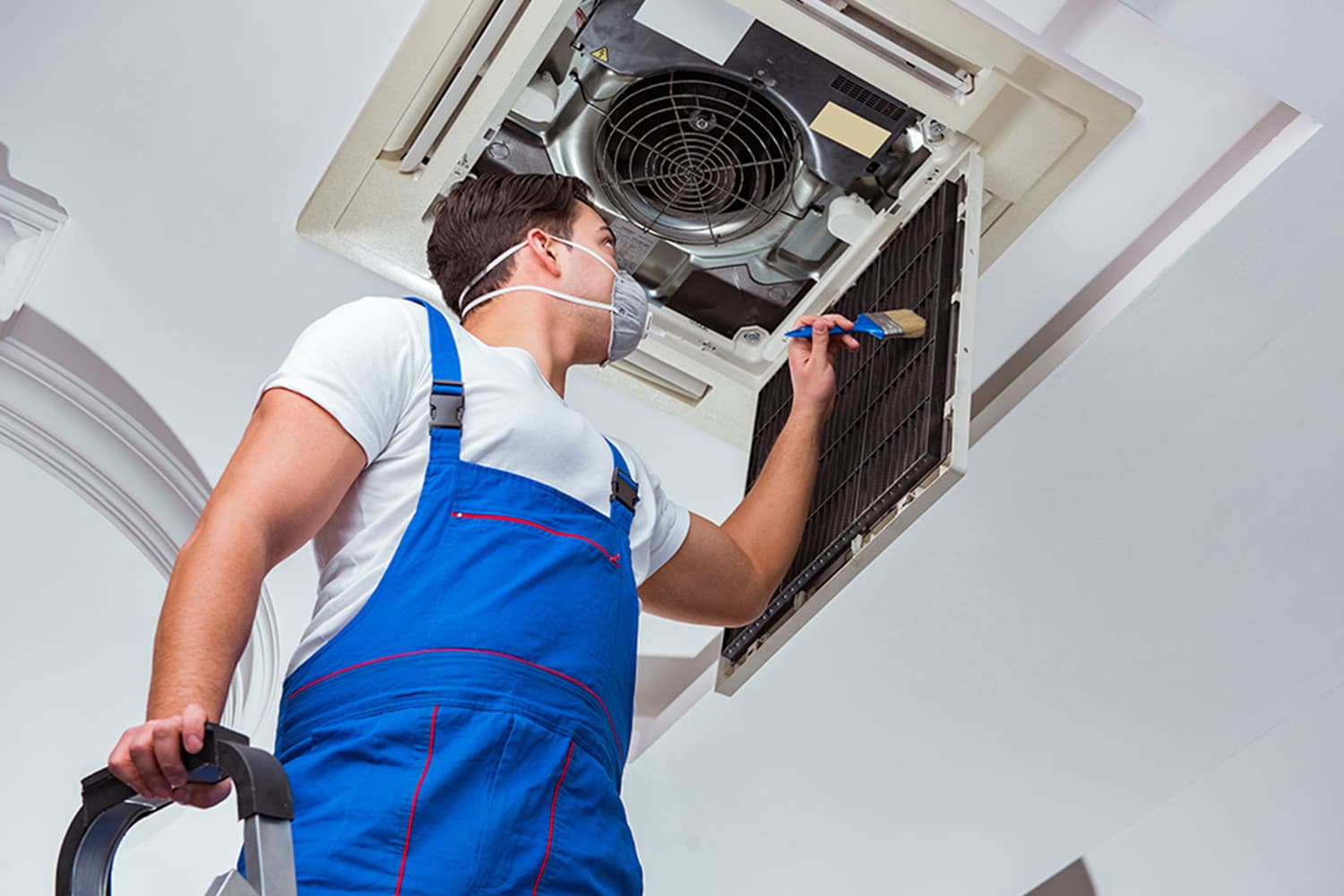Cleaning professional mopping a floor